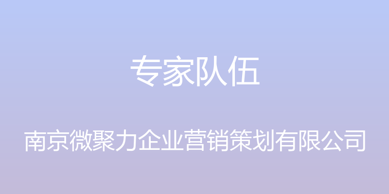 专家队伍 - 南京微聚力企业营销策划有限公司