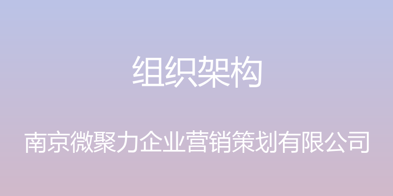 组织架构 - 南京微聚力企业营销策划有限公司